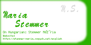 maria stemmer business card